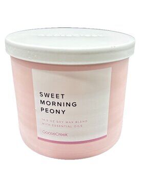 Goose Creek Sweet Morning Peony 3 Wick Jar Candle 14.5 oz Pink Vanilla Blossoms
